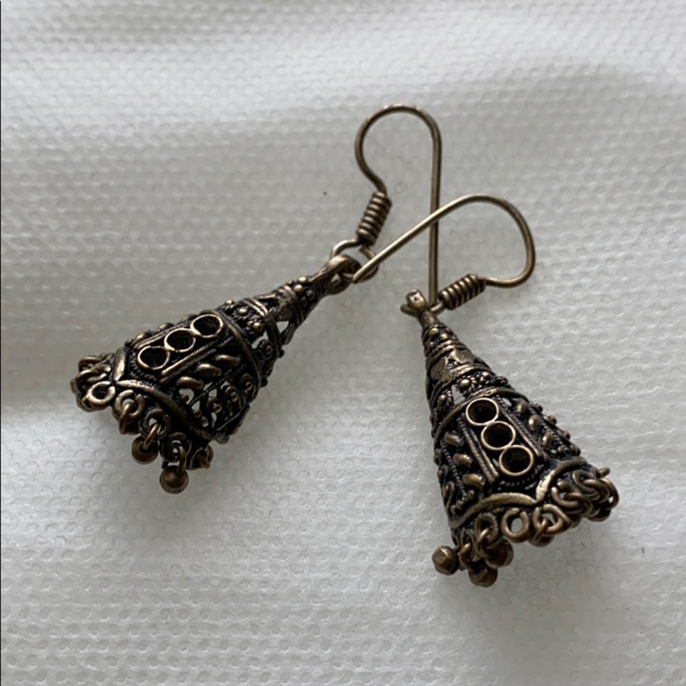 Fish hooks oxidized earrings